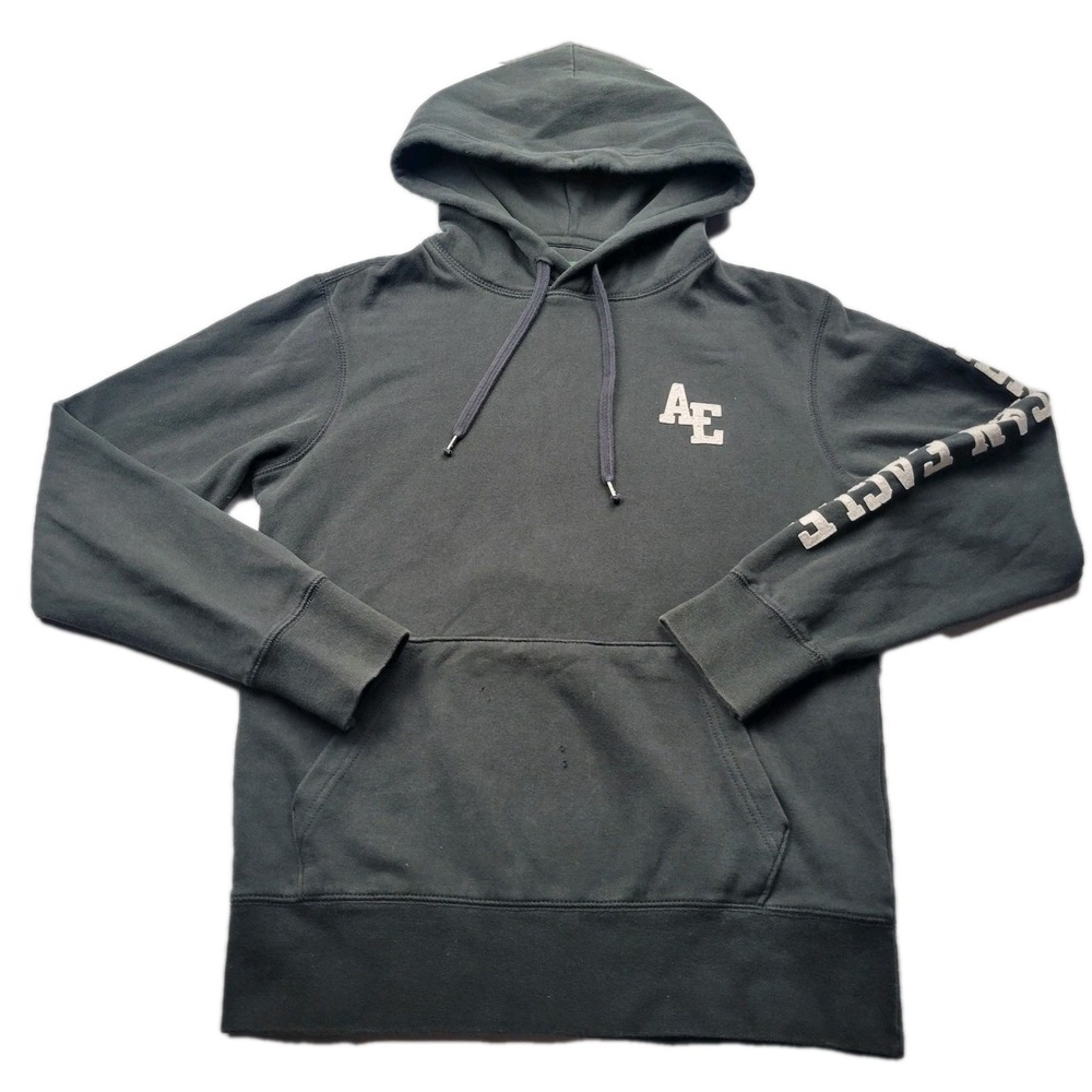 American Eagle Green Label Hoodie Mens Size XS Faded Black Sweatshirt Y2K - Picture 1 of 9